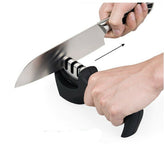 Knife Sharpener Manual 3 Stages Design Kitchen Steel Blade Edge Sharp Stock Safe Sharpening Tool